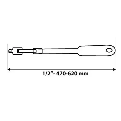 Teleskopik kol 1/2, 470-620 mm
