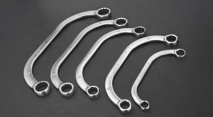 Kavisli yıldız anahtarlar 9-22 mm, 5 parçalık set