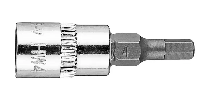 1/4 lokma üzerinde H4 altıgen uç, kısa, 37 mm