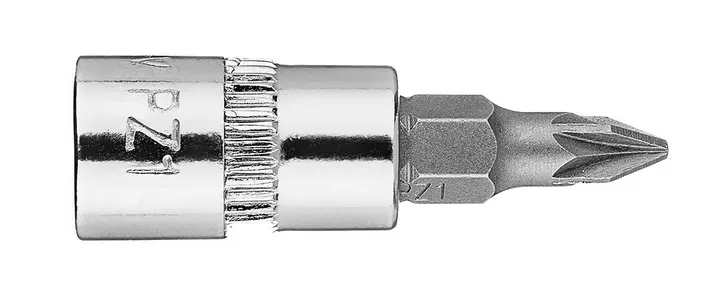 1/4 lokma üzerinde PZ1 tornavida ucu, kısa, 37 mm