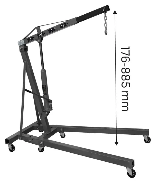 Atölye vinci 2 t, kaldırma aralığı 25 - 2382 mm