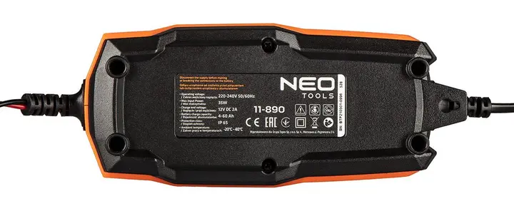 Otomatik akü şarj cihazı 2A/35W, 4-60Ah, asit / AGM / GEL aküler için