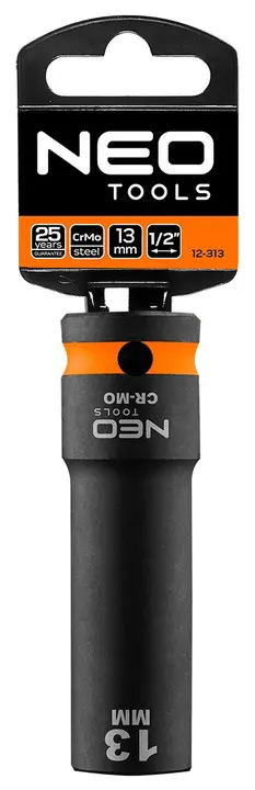 Uzun darbeli lokma 1/2, 13 mm, Cr-Mo