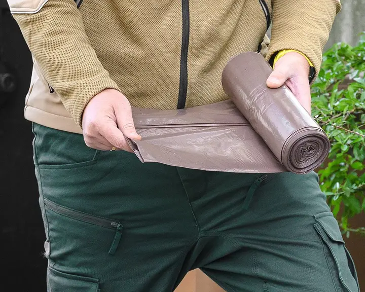 Atık torbaları 60 L, kahverengi, 35 mikron, 10 adet
