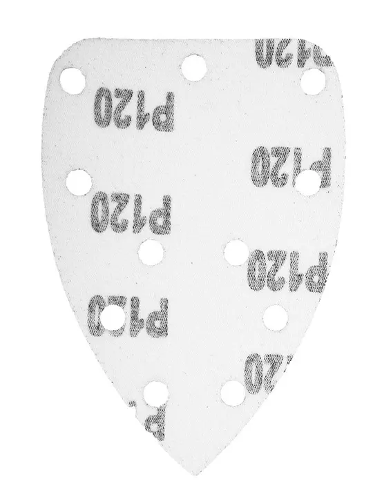 Cırt bantlı zımpara yaprağı, ütü tipi 80 x 140 mm, P120, 5 adet, 59G336 için 11 delikli