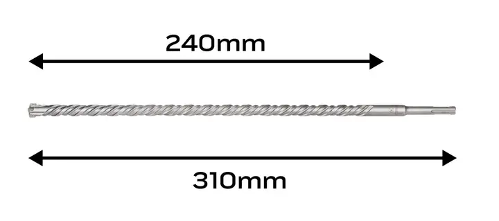SDS Plus betonarme matkap ucu 14 x 310 mm, quatro