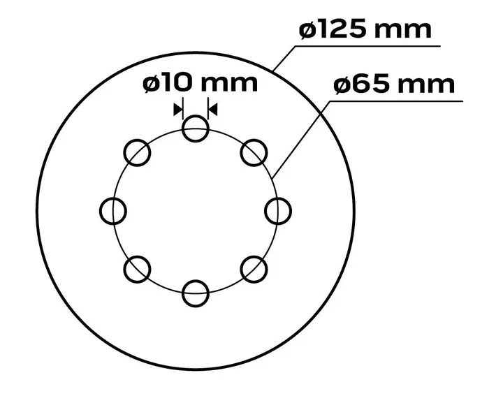 Cırt bantlı zımpara diski 125 mm, P80, 5 adet, 8 delikli