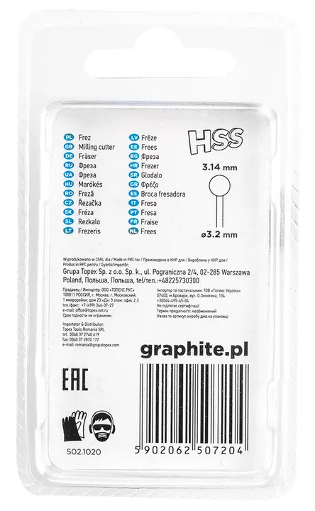 HSS freze ucu 3,14 mm, top, sap 3,2 mm, 2 adet