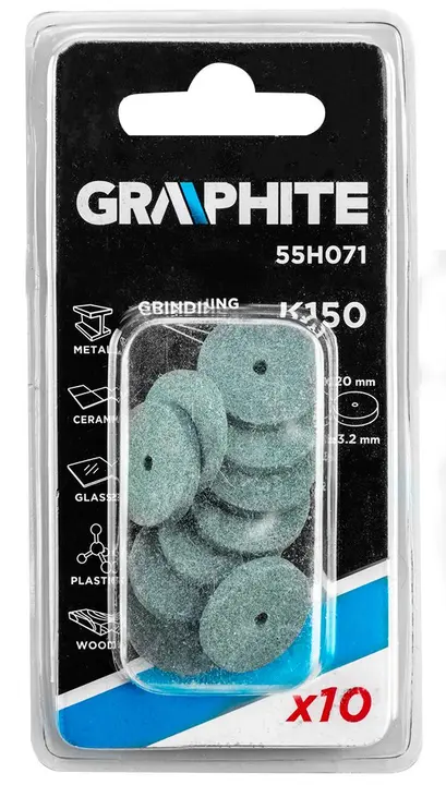 Korundum taşlama diski 20 x 2,0 mm, 10 adet