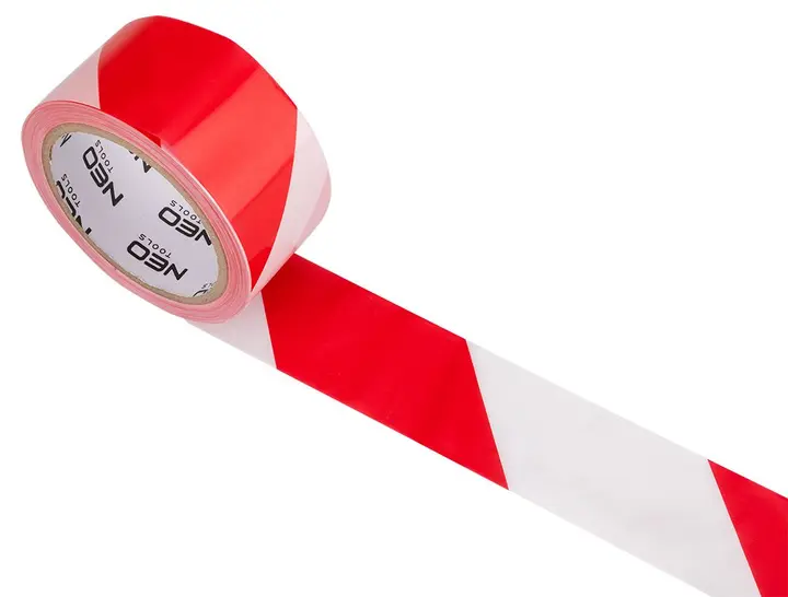 Kırmızı-beyaz ikaz bandı 50 mm x 100 m