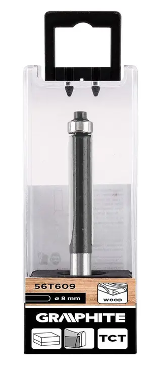 Ahşap için rulmanlı düz freze ucu, widia, 9.5 x 38 mm, sap 8 mm