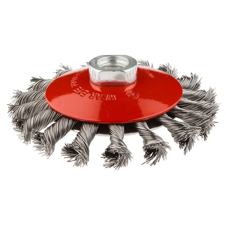 Tel çark fırça 115 mm x M14, INOX