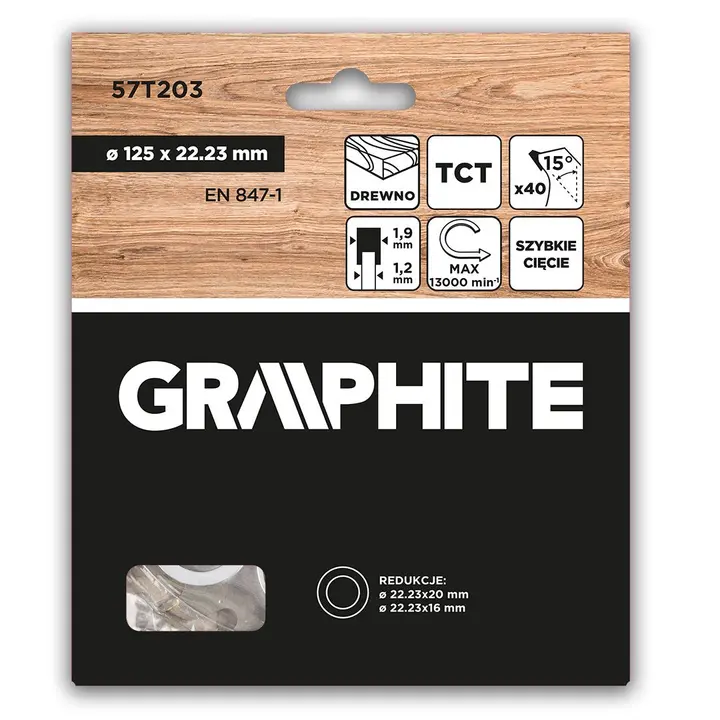 HM uçlu dairesel testere bıçakları 125 x 22,23 mm