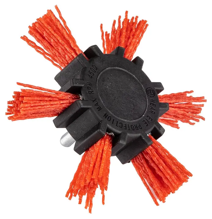 Naylon çark fırça, 100 mm, 6 mm saplı
