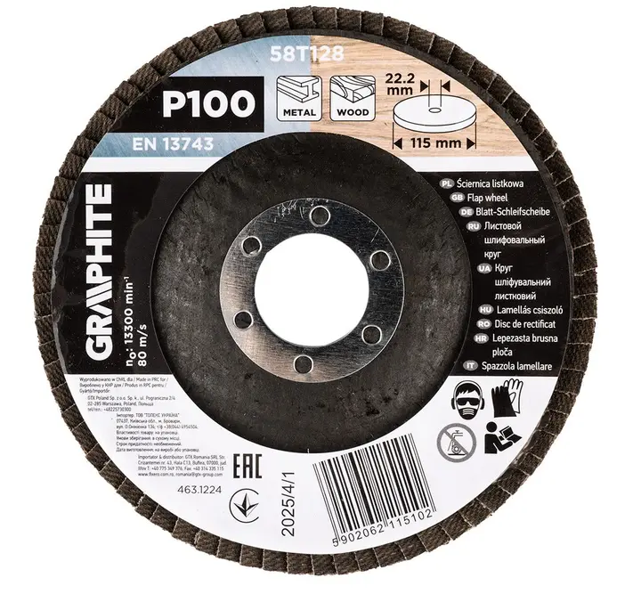 Flap disk 115 x 22.2 mm, P