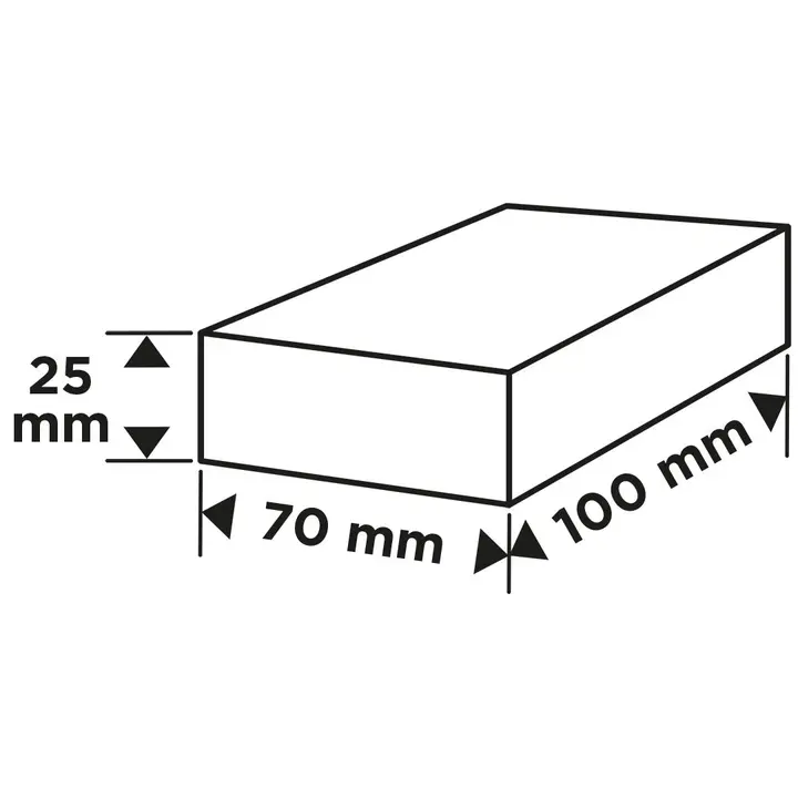 Zımpara süngeri 70 x 25 x 100mm, P