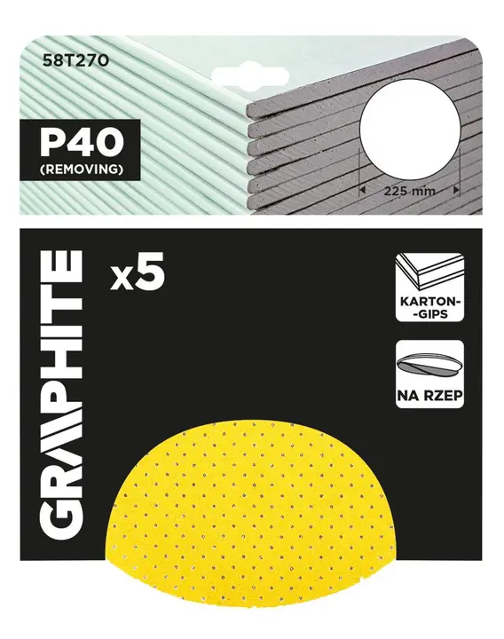 Zımpara diskleri, delikli, cırt bantlı 225 mm, P