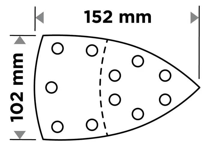 Zımpara kağıdı, cırt bantlı, iron 102 x 152 mm, P120, 5 adet, 11 delikli