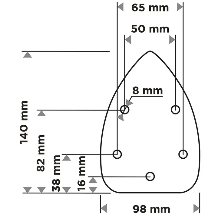 Zımpara kağıdı, cırt bantlı, iron 98 x 140 mm, P120, 5 adet, 5 delikli