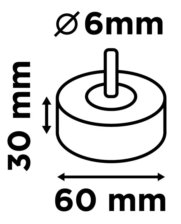 Saplı flap disk 60 x 30 x 6 mm, P40