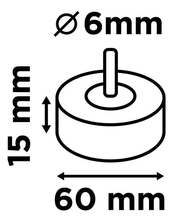Saplı flap disk 60 x 15 x 6 mm, P