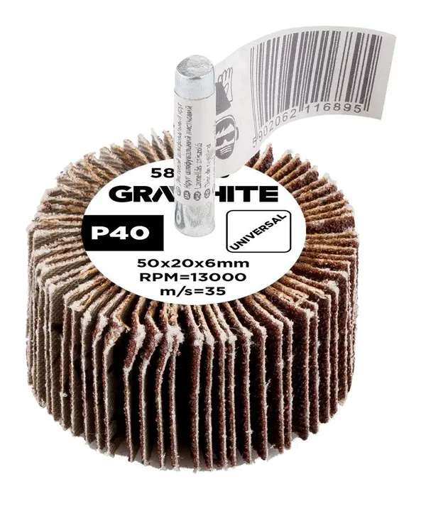 Saplı flap disk 50 x 20 x 6 mm, P40