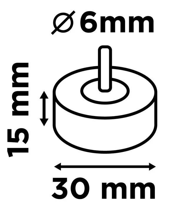 Saplı flap disk 30 x 15 x 6 mm, P
