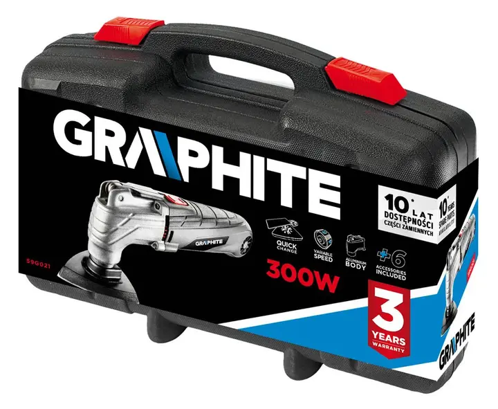 Çok fonksiyonlu alet 300W, titreşim hızı 15.000 - 21.000 dk-1, BMC