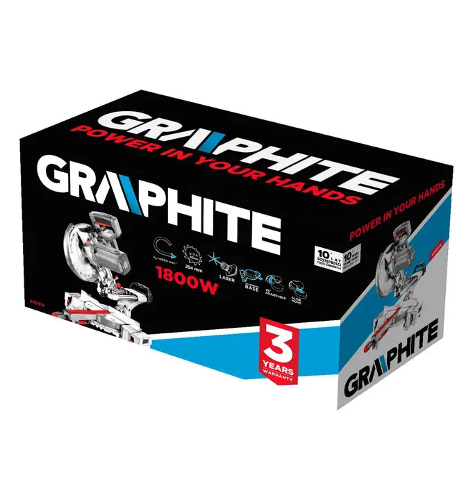 Gönye kesme makinesi 1800W, bıçak 254mm, 60 diş TCT, hız 4800 dev/dk