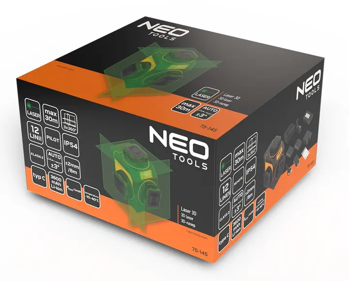 3D lazer, 12 çizgi, yeşil, çanta, manyetik tutucu