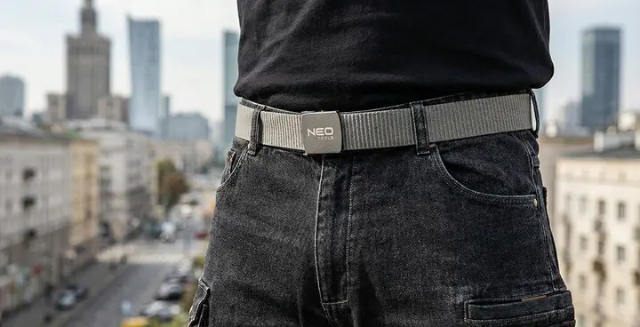 Pantolon kemeri, metalsiz, gri, 130 cm uzunluğunda