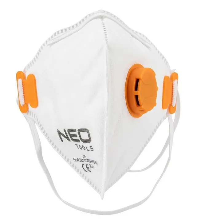Katlanır yarım maske FFP2, ventilli, 3 adet, CE