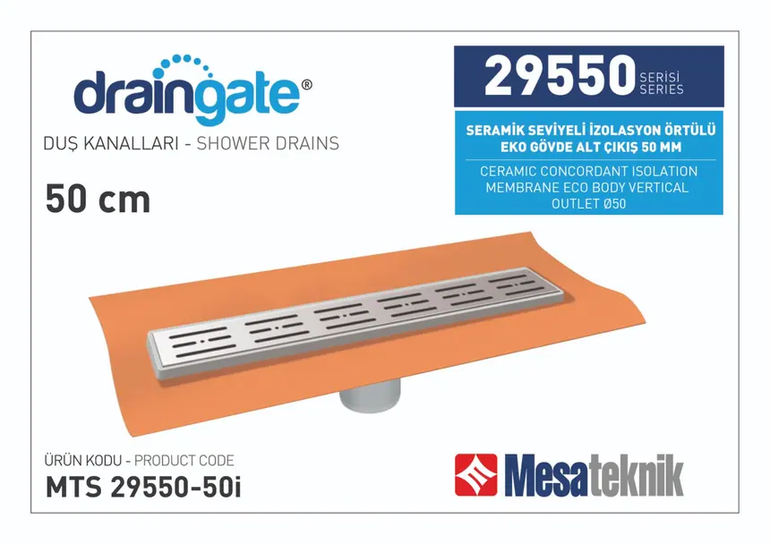 MTS 29550İ İzolasyon Örtülü Alttan Çıkış 50mm