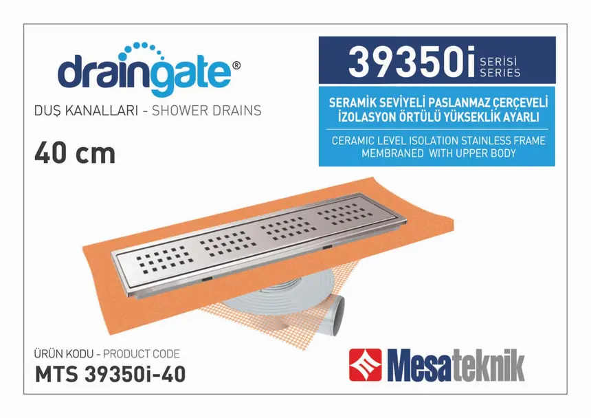 MTS 39350İ Seramik Seviyeli İzolasyon Örtülü Paslanmaz Çerçeveli Yükseklik Ayarlı
