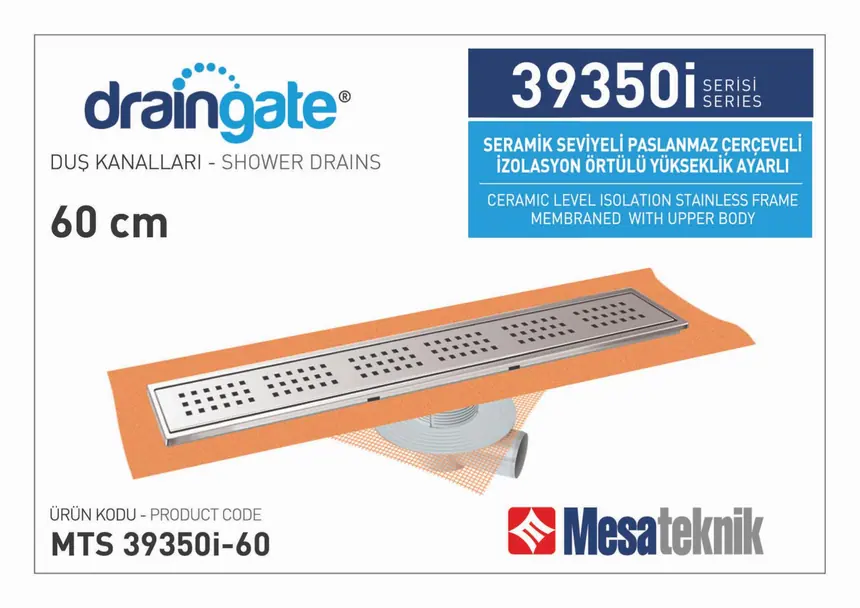 MTS 39350İ Seramik Seviyeli İzolasyon Örtülü Paslanmaz Çerçeveli Yükseklik Ayarlı