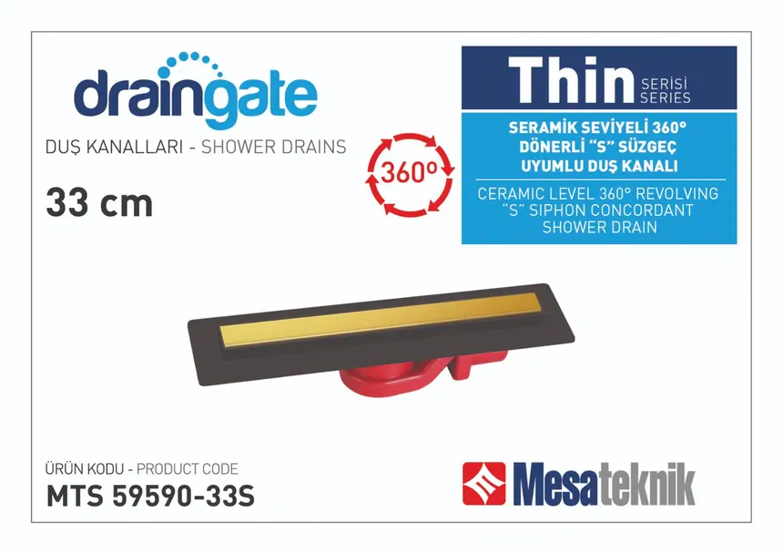 MTS 59590S Thin Serisi 360º Dönerli S Süzgeç Uyumlu Siyah Gövde