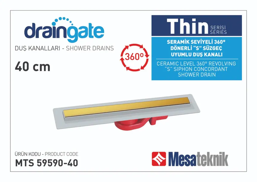 MTS 59590 Thin Serisi 360º Dönerli S Süzgeç Uyumlu Gri Gövde