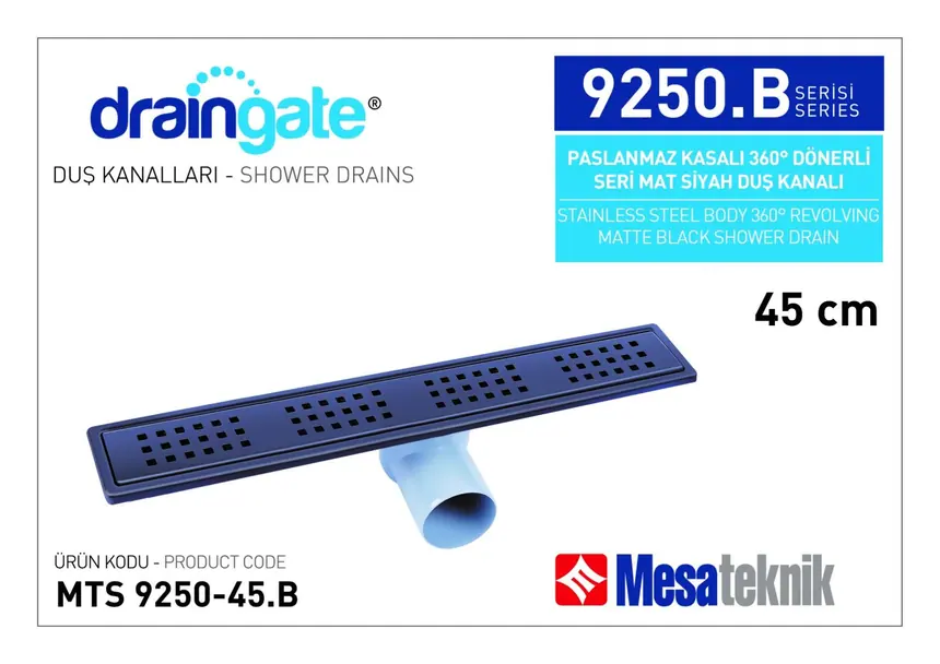 MTS 9250.B Paslanmaz Gövdeli 360º Dönerli Seri - Mat Siyah Kaplama
